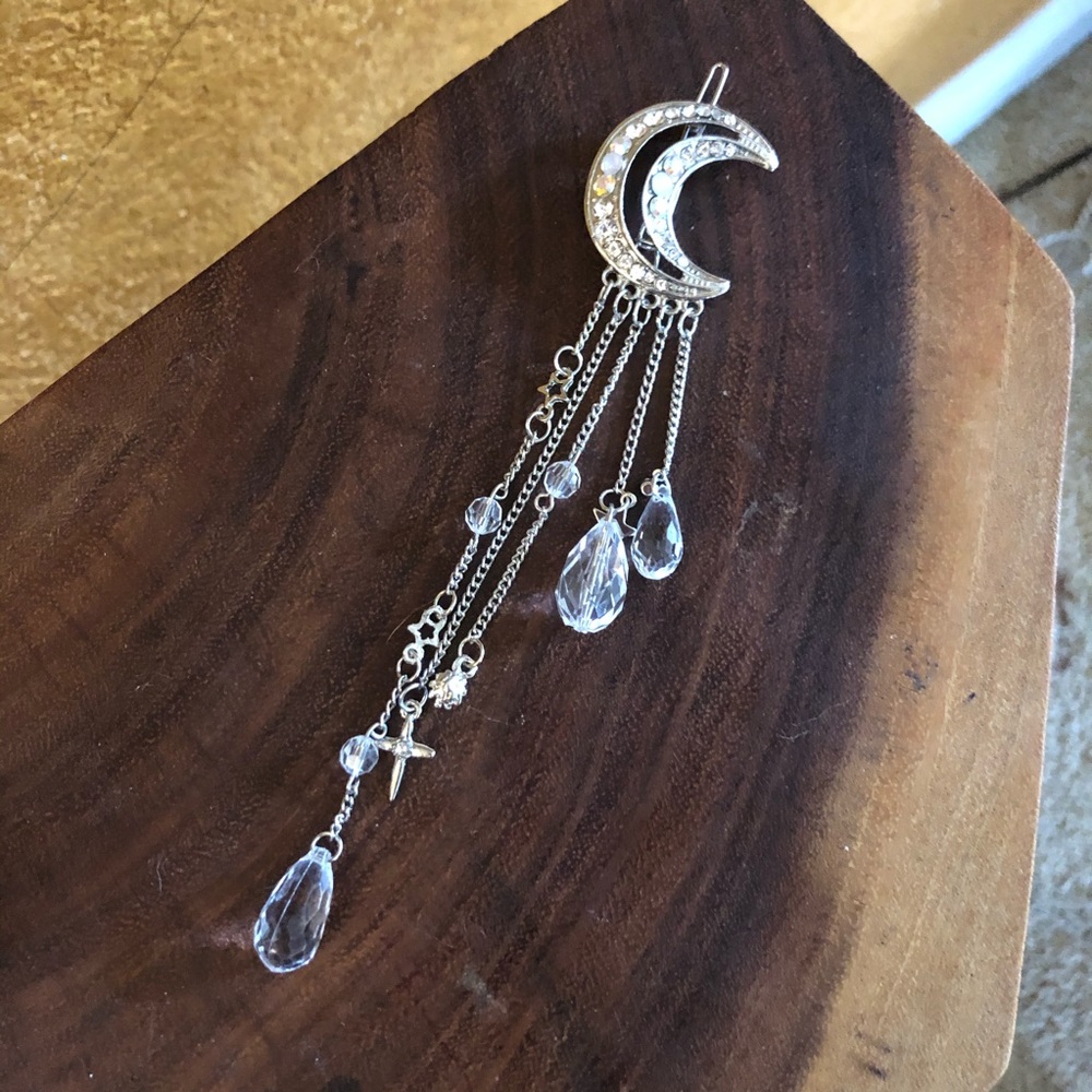 💄Free💄 Moon Crystal Dangling Barrette - Picture 7 of 8